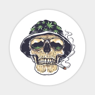 Smoking Rasta Skull Man Magnet